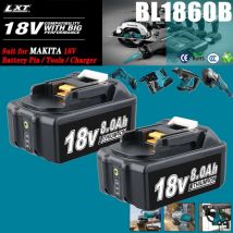Pdstation - 2pièces pour Makita 18V 8.0Ah lxt Batterie Li-ION de Rechange BL1860B BL1850 BL1860 BL1850B BL1840B BL1840 BL1830B 194205-3 194309-1