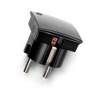 2p+t-Stecker, seitlicher Ausgang, 4,8 mm, schwarz (eingeschweißt)