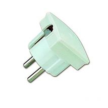 2p+t-Stecker, seitlicher Ausgang, 4,8 mm, weiß (eingeschweißt)