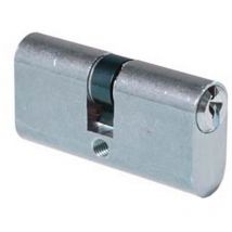 2PZ cilindro infilare ovale ottone cromo satinato 2302 - MM.54 centrato (27+27) ka
