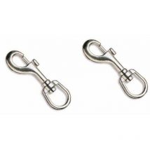 2pz moschettoni moschettone briglia nichelato tenditore morsetto piccolo 13x73mm