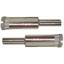 Fresa Punta Trapano Diamantata 2pz 12mm Foro Vetro Marmo Ceramica 00136