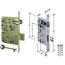 2PZ serratura a bussola ridotta da infilare bordo quadro ottonato - MM.45 bordo acc.ottonato verniciato (572.45.03)