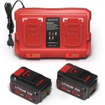 Bsioff - 2Stücke 6,0 Ah Akkus und Twincharger für Power X-Change. Ladegerät-Kit- und Akku Ersatz für Einhell Akku und Power X-Change