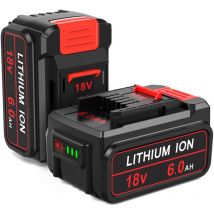 Bsioff - 2Stücke für x Change 18V Akku 6.0Ah mit Intelligentem Indikator und 6 Sicherheitssysteme Kompatibel mit Allen 18V und Power X-Change