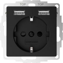 2U-449634 Presa da incasso Nero (opaco) - 2usb