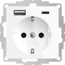 2u-449511 1fach Schutzkontakt-steckdose Mit Usb-ladeausgang, Erhöhter Berührungsschutz, Vde Ip - 2usb