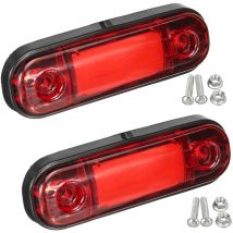 Kingso - 2X 12V 24V Side Marker Tail Warning Lights For Car Trailer Truck Bus Lorry Van Hasaki