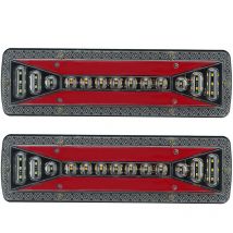 2x 12V 37LED Flowing Rear Tail Light Turn Signal Brake Reverse Lamp For Trailer Truck Lorry