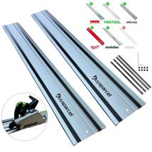 Buyaparcel - 2x 1.5m Guide Rail for Festool Makita Milwaukee Plunge Saws + Pair Connectors
