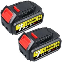 2 pièces 18V 7.0Ah batterie de rechange pour Dewalt batterie 18v DCB184 DCB182 DCB200 DCB201 DCB180 DCB181