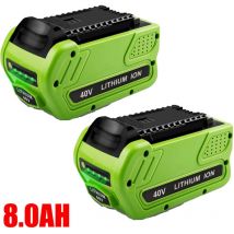 Pdstation - 2x 40 Volt 8.0Ah Pour Greenworks 40V Batterie g-max 29462 29472 29252 Batterie Li-Ion