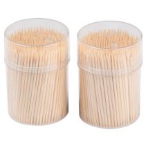 2x 500 Stk. Zahnstocher aus natürlichem Bambus Cocktailspieße zum servieren von Snacks, Käsewürfeln