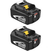 Teetok - 2x 5.5A Battery 18V lxt Li-ion Battery BL1850 BL1830 with led --Compatible with Makita Cordless Tool