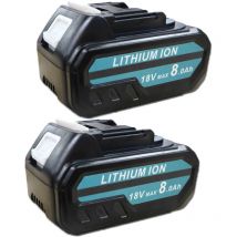 Mawiron - 2x 8000mAh Battery,Compatible with Makita 18V Cordless Power Tools & Charger,Replacement Battery For Makita BL1850 18V Li-Ion lxt
