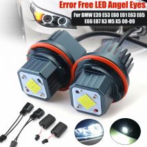 Mohoo - 2x 80W Error Free led Angel Eyes Halo Ring Light For bmw E39 E53 E60 E63 E65 E87