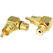 2x Adaptateurs rca Male Femelle dores coudes
