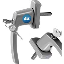 Deuba Maniglia per finestre bloccabile con serratura a chiave per bambini in acciaio Lunghezza perno 35mm Maniglia per finestre di sicurezza 4x