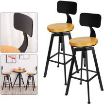 Gojoy - 2X Barhocker, Stühle Höhenverstellbar 64-84cm, Barstuhl, Küchenstuhl, Barstühle, Küchenhocker, Arbeitshocker, Bürohocker, Schminkhocker,