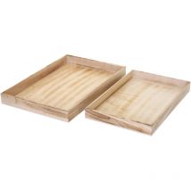 Jamais utilisé] 2x plateau de service T285, style shabby, brun nature
