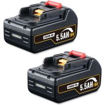 2x Batteries 18V lxt Li-ION BL1860B pour makita 197293-4 BL1850B BL1830 BL1860 BL1850 BL1850B BL1840B BL1840 BL1835 BL1845 194204-5 LXT-400 avec