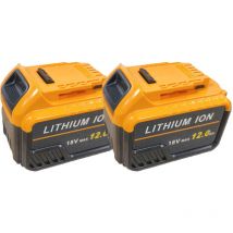 Mawiron - 2x Battery 12.0AH Replacement For dewalt DCB184 18V 8.0Ah xr Li-ion Slide Battery DCB183 DCB182,with led indicator,Compatible With Dewalt