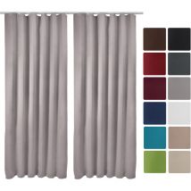 Beautissu - 2x Cortina corredera blackout universal - Medidas: 140x245 cm (AxL) Gris