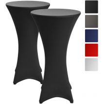 2x Beautissu Stella - Excelente funda de diseño para mesa de bar o bistro Ø 80cmNegro