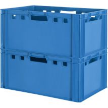 Kingpower - 2x Boucher Caisse Viande Caisse Eurofleischkiste E3 Caisse Empilement Plastique Bleu