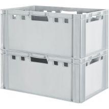 Kingpower - 2x Boucher Caisse Viande Caisse Eurofleischkiste E3 Caisse Empilement Plastique Gris