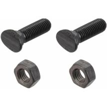 2x Boulon de charrue avec écrou en acier avec col fraisé carré Fixation Liaison Protection Assemblage Tracteur Machine Engin Agricole, M10 x 50mm