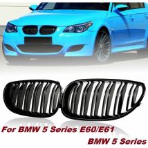 Tuserxln - 2x Calandre Grilles Double Line Noir Brillant Pr bmw 5 Series E60/E61 03-09 Saloon
