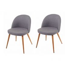 2x chaise de salle à manger HHG-094, fauteuil, style rétro années 50, en tissu, gris foncé