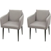 2x chaise de salle à manger HHG-734, chaise de cuisine chaise longue, similicuir taupe