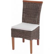 2x chaise de salle à manger Savona, fauteuil, rotin, avec coussin