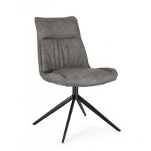 Iperbriko - 2x Chaise grise en simili cuir 50x64x86x49