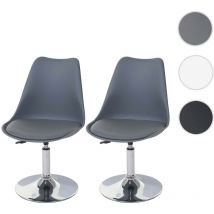 Mendler - 2x chaise pivotante Malmö T501, réglable en hauteur, similicuir - gris foncé
