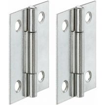 Cyclingcolors - 2x Charnière universelle en acier zingué avec goupille seule en laiton Meuble Placard Armoire Cuisine Pliante Raccord Bois, 50 x 38mm