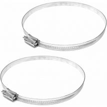 2x Collier de serrage à crémaillère diamètre 180-200mm largeur 11,7mm bande non perforée bords arrondis durite tuyaux boyau flexible