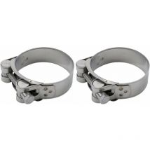 2x Collier de serrage à tourillon bande pleine bords arrondis en acier inoxydable A2 AISI304 Durite Tuyaux Boyau Flexible Inox Etanchéification,