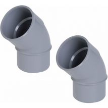 2x coude PVC 45° mâle femelle diamètre 32mm PVC raccord connecteur tube tuyau plomberie