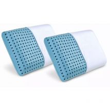 Materassiedoghe - 2x Cuscini AquaGel in memory foam, con microcapsule in gel ringrescante – 70x40cm