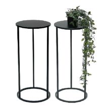 2x Dandibo Tabouret Pour Fleurs Métal Noir Rond 60 Cm Porte-fleurs Table D'Appoint 96316 Colonne Pour Fleurs Moderne Porte-plantes Tabouret Pour 