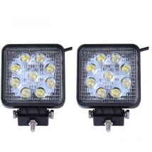Tempo di saldi 2 x Faro 27W Quadrato Faretto Led Da Lavoro 9 Led Da 3W Di Profondità Auto Barca, Nero