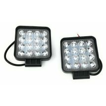 Planet Shop - Tempo Di Saldi 2 Fari 48w Quadrato, Faretto Led Da Lavoro, 16 Led Da 3w, Di Profondità, Auto, Barca, Multicolore, 2 Pezzi