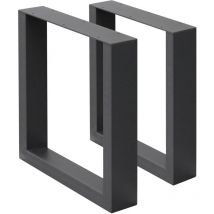 Set 2 Gambe per Tavolo in Acciaio Antracite Struttura Telaio per Panca 30 x 43 cm Design Stile Industriale Piedi Tavolino da Salotto Base Cornice