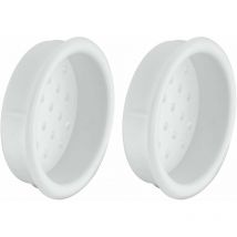 2x Grille d'aération ronde avec cache perforé en plastique avec bord de recouvrement à encastrer Ventilation Cache Protection Plafond Mur Rosette,