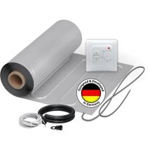 2x Heizmatten Warmon alu 150 W/m² (5+4 m²) inkl. ts 25 Raumthermostat Analog - 9 m²