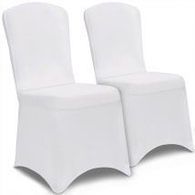 2x Housses de chaise élégantes Couvre-chaises Revêtement Siège Événement Fête Blanc
