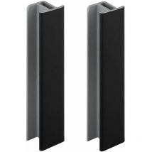 2x jonction de plinthe 150mm finition noir mat cuisine raccord connecteur pied de meuble profil pvc plastique